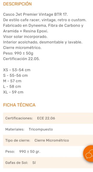 Casco de Carbono Premier