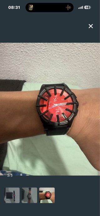 Reloj Diesel Framed Negro y Rojo