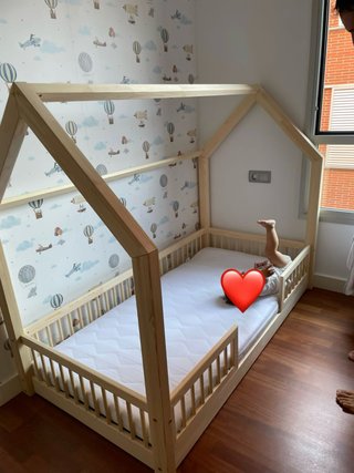 Cama Montessori Monlitcabane Madera Casa+colchon