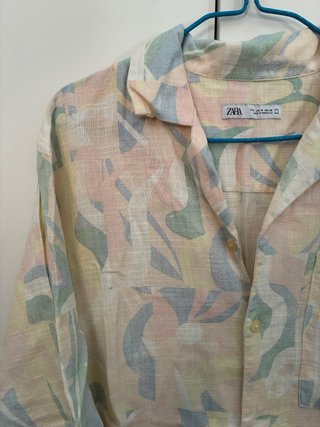 Camisa Zara manga corta estampada