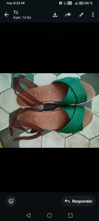 Sandalias Chika10 Mujer Marrón y Verde