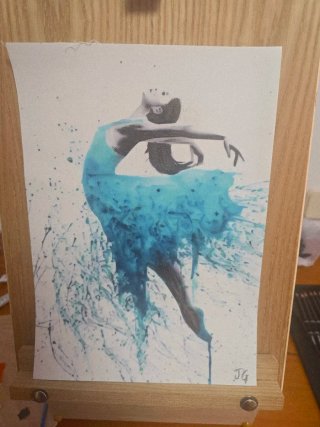 Pintura bailarina tela con marco