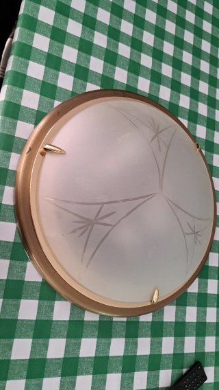Plafón vintage de techo con cristal esmerilado