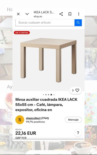 Mesa auxiliar cuadrada Ikea beige