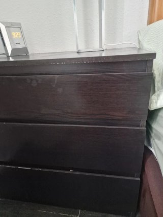 Cómoda Ikea Malm Negra/Marrón