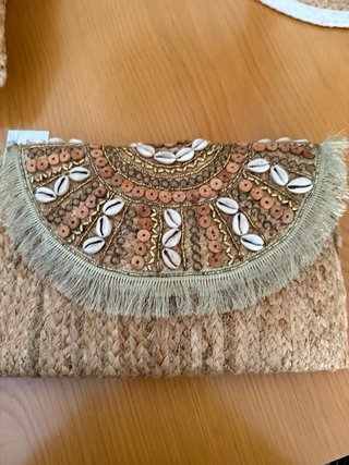 Clutch rafia boho multicolor