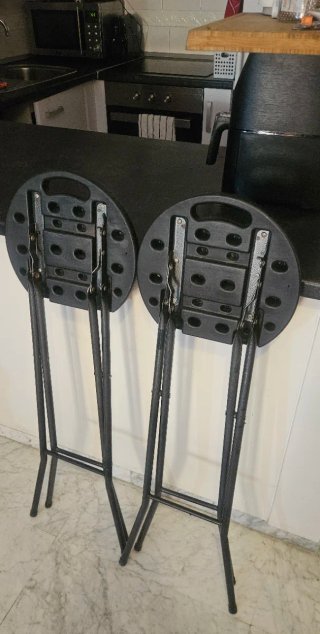 2 Taburetes Plegables Cocina / Salón  Negros