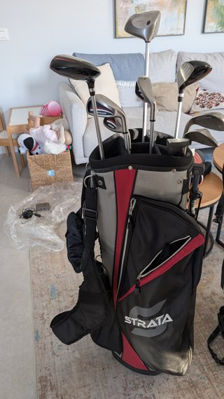 SET DE GOLF CALLAWAY STRATA, CARRITO Y ACCESORIOS