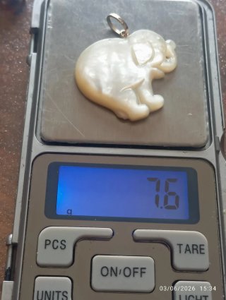 Ciondolo vintage Elefante Oro 18kt Madreperla
