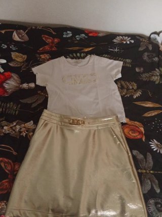 Conjunto Michael Kors niña dorado y blanco
