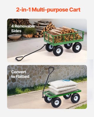 Carrello Giardino Trainabile in Acciaio su Ruote