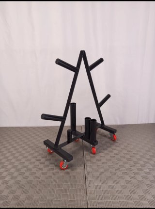 Soporte para discos de pesas con ruedas