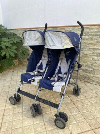 Carrito Gemelar Maclaren Azul
