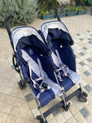 Carrito Gemelar Maclaren Azul