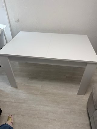 Mesa comedor extensible blanca