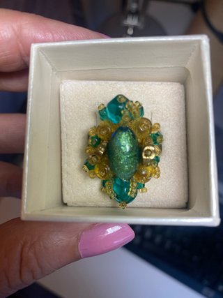 Anillo Murrina Venezia Oro y Verde