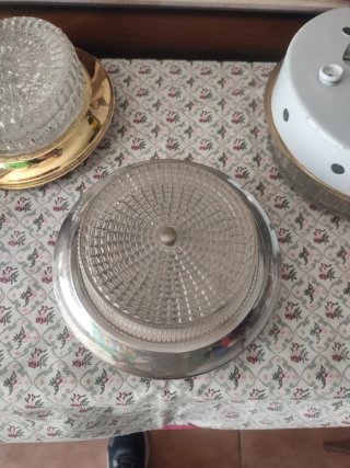 Plafones de luz antiguos cristal y metal