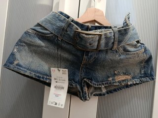 Shorts vaqueros Zara con cinturón