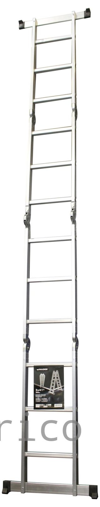 Escalera Multisusos Aluminio Profesional 4x3 Peldaños Plataforma - 10086