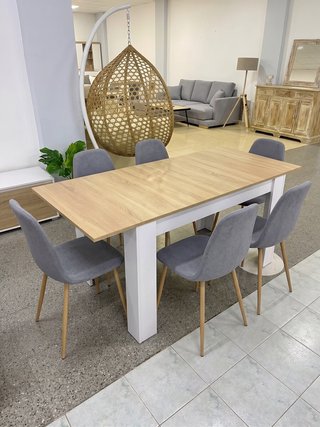 Mesa de Patas Blancas + 6 Sillas - hacemos envíos