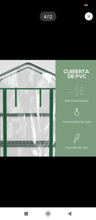 Invernadero 4 estantes con ruedas