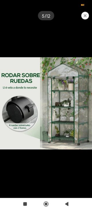 Invernadero 4 estantes con ruedas