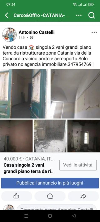 Casa singola da ristrutturare zona Catania