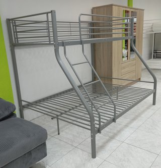 ·Litera ·Matrimonial, ·Metal, Color Gris. ¡OFERTA!