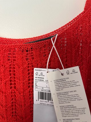 Vestido Mango Crochet Largo Talla L