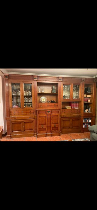 Muebles de salón: librería, mesa y sillas