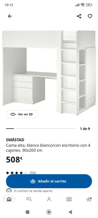 Litera alta con escritorio y armario¡NEGOCIABLE!