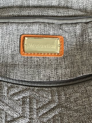 Mochila de pañales gris, marca  welavilla