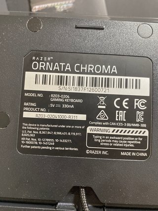 Teclado Gaming Razer Ornata Chroma RGB Español