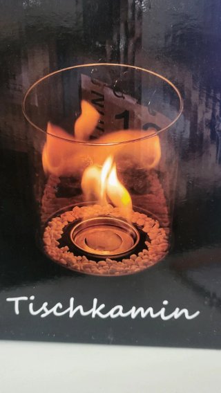 Chimenea de mesa cristal y piedras