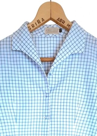 Blusa vintage de cuadros azul y blanco