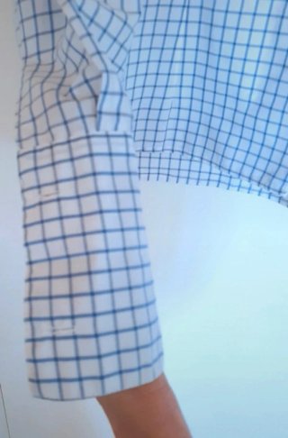 Blusa vintage de cuadros azul y blanco