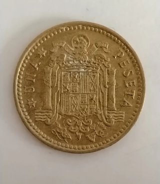Lote 9 monedas 1 Peseta Estado Español 1966