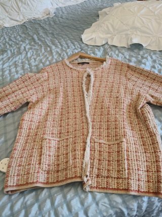 Chaqueta Tweed Beige y Rosa Talla XXL