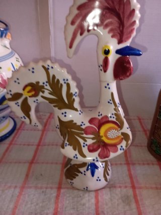 Figura de plancha de porcelana decorada jarrón y g
