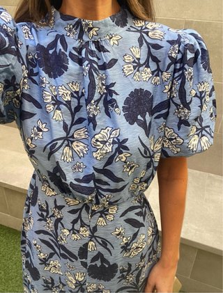Vestido Buganco floral azul