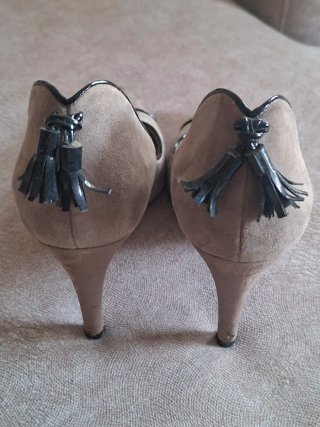 Zapatos Stilettos Gloria Ortiz T36 Gris Topo/Negro