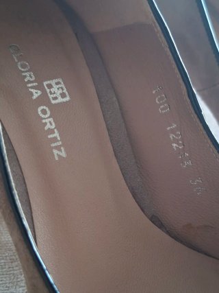 Zapatos Stilettos Gloria Ortiz T36 Gris Topo/Negro