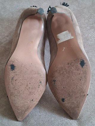 Zapatos Stilettos Gloria Ortiz T36 Gris Topo/Negro