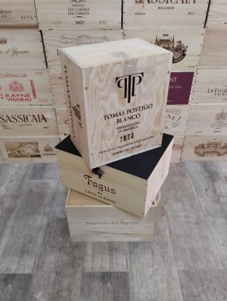3 Cajas de Madera con Tapa Corredera