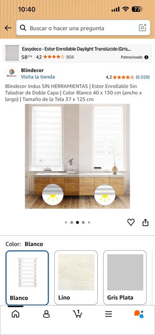 Estor Enrollable Blindecor Indus Blanco