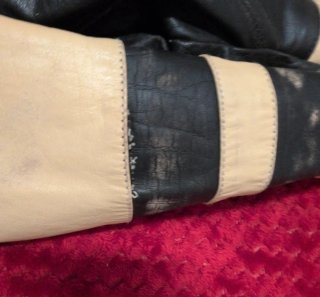 Chaqueta de cuero para moto bicolor