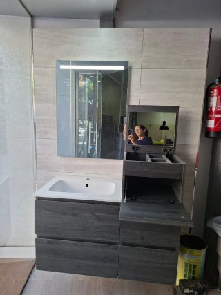 Mueble baño modular espejo lavamanos