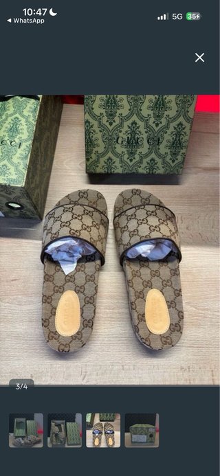 Ciabatte Gucci Beige/Marrone