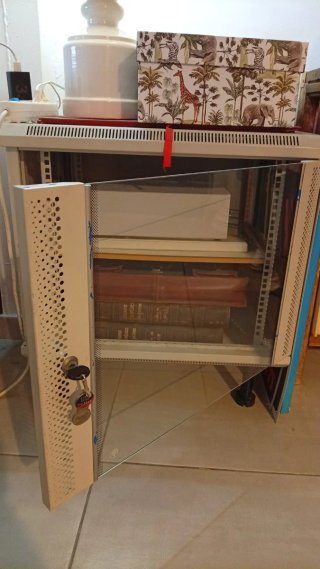 Mueble Servidores Vintage Metálico con Puerta de C