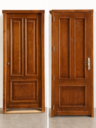 Puerta madera maciza con marco  212x94